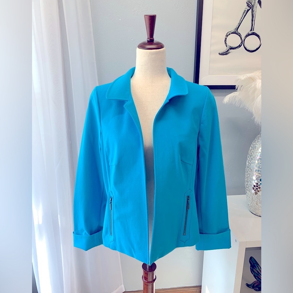 COPY - Nina McLemore Blazer/Jacket Cotton Blend Zippered Pockets Women’s Size 1…